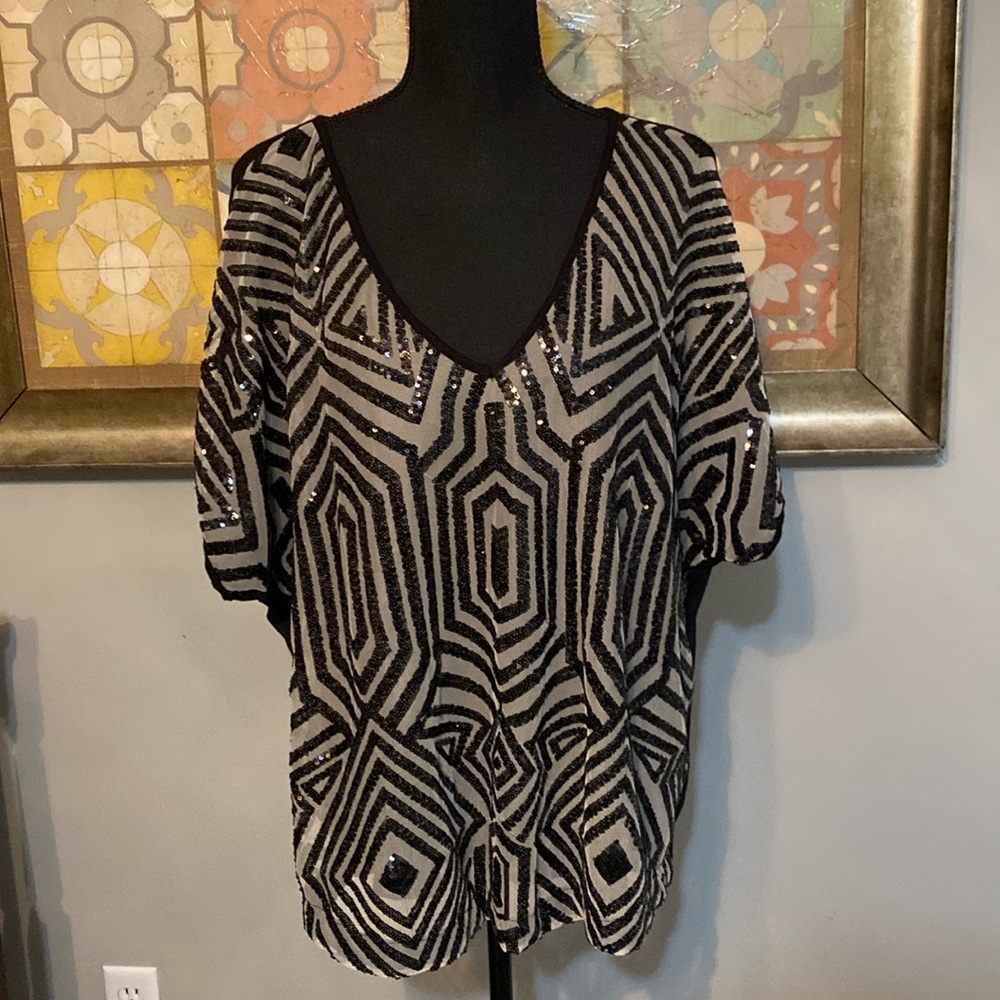 Anthropologie Shimmer Top XL